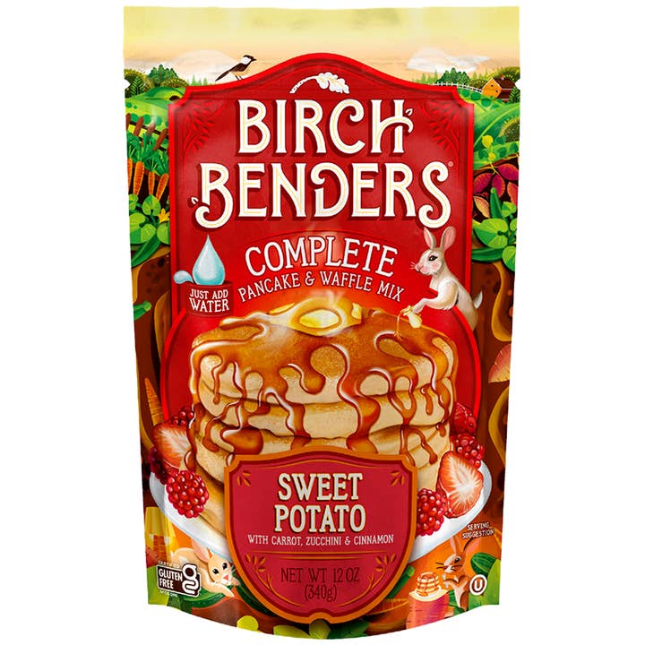 Pancake & Waffle Mix, Sweet Potato 12oz (Case of 6) for wholesale by Birch Benders