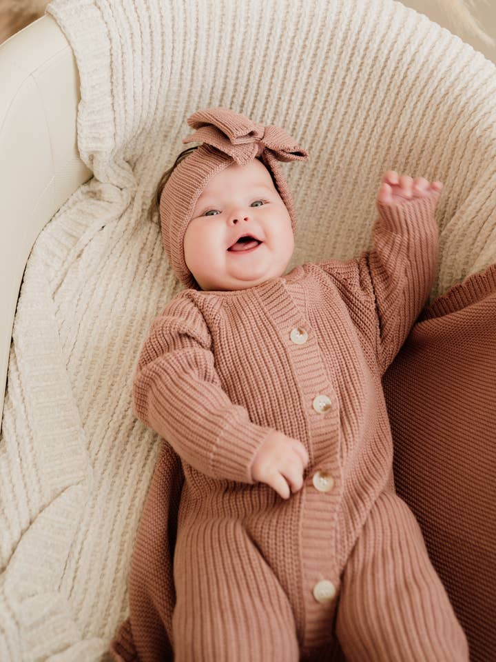 Pine Kids - Wholesale Jumpsuit - Baby - Button Knit Jumpsuit - Vintage Rose3