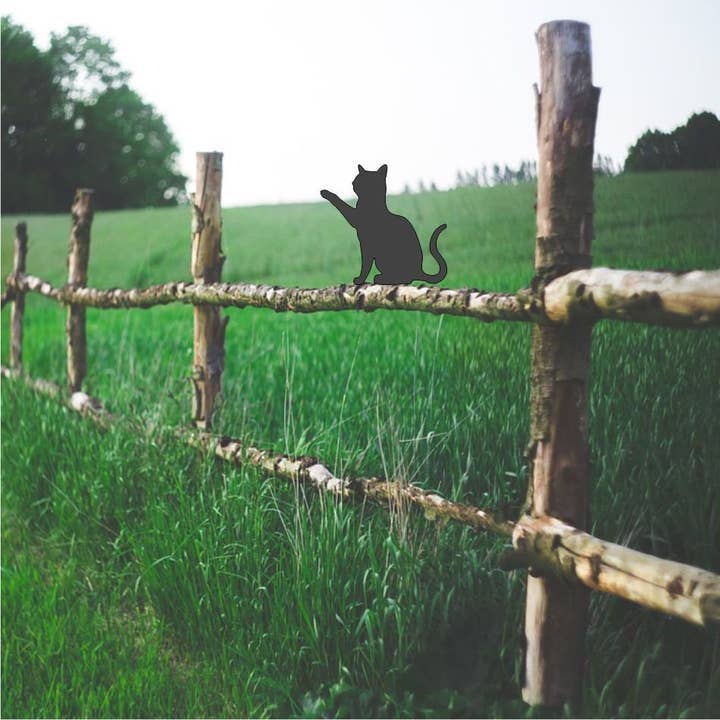 Cat Playing Sat Fence Topper for wholesale by Steel Images