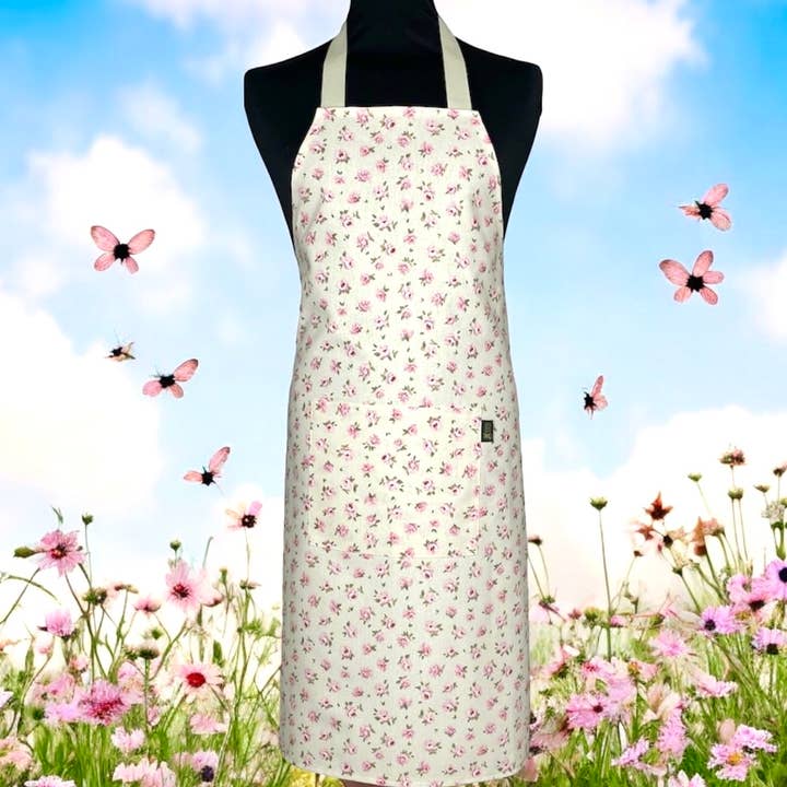 Apron, “Flora” for wholesale by Emmanuel Création