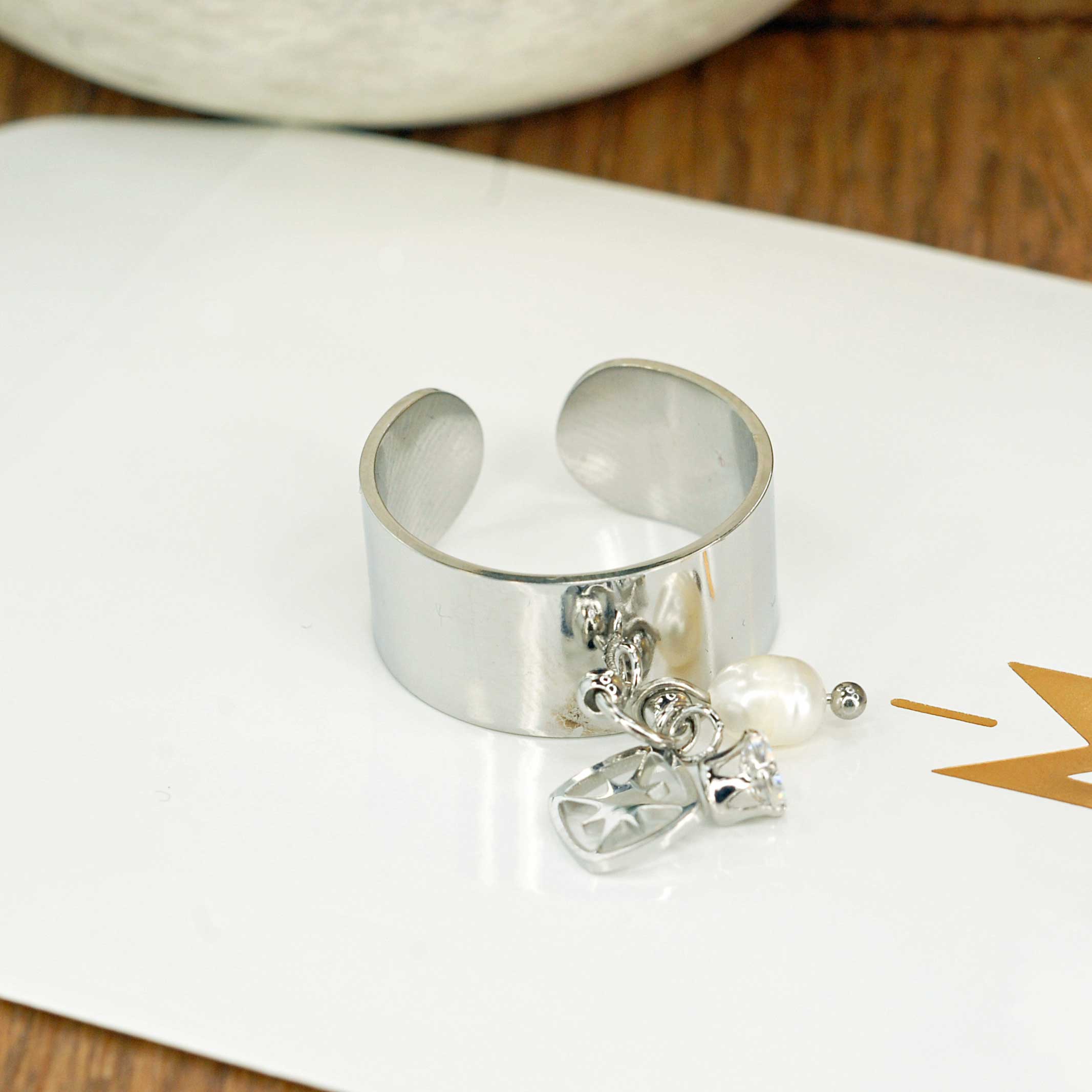 Merveilles du Monde - Vendita all'ingrosso Anelli cocktail/statement - Anelli in acciaio inox e acciaio placcato oro0