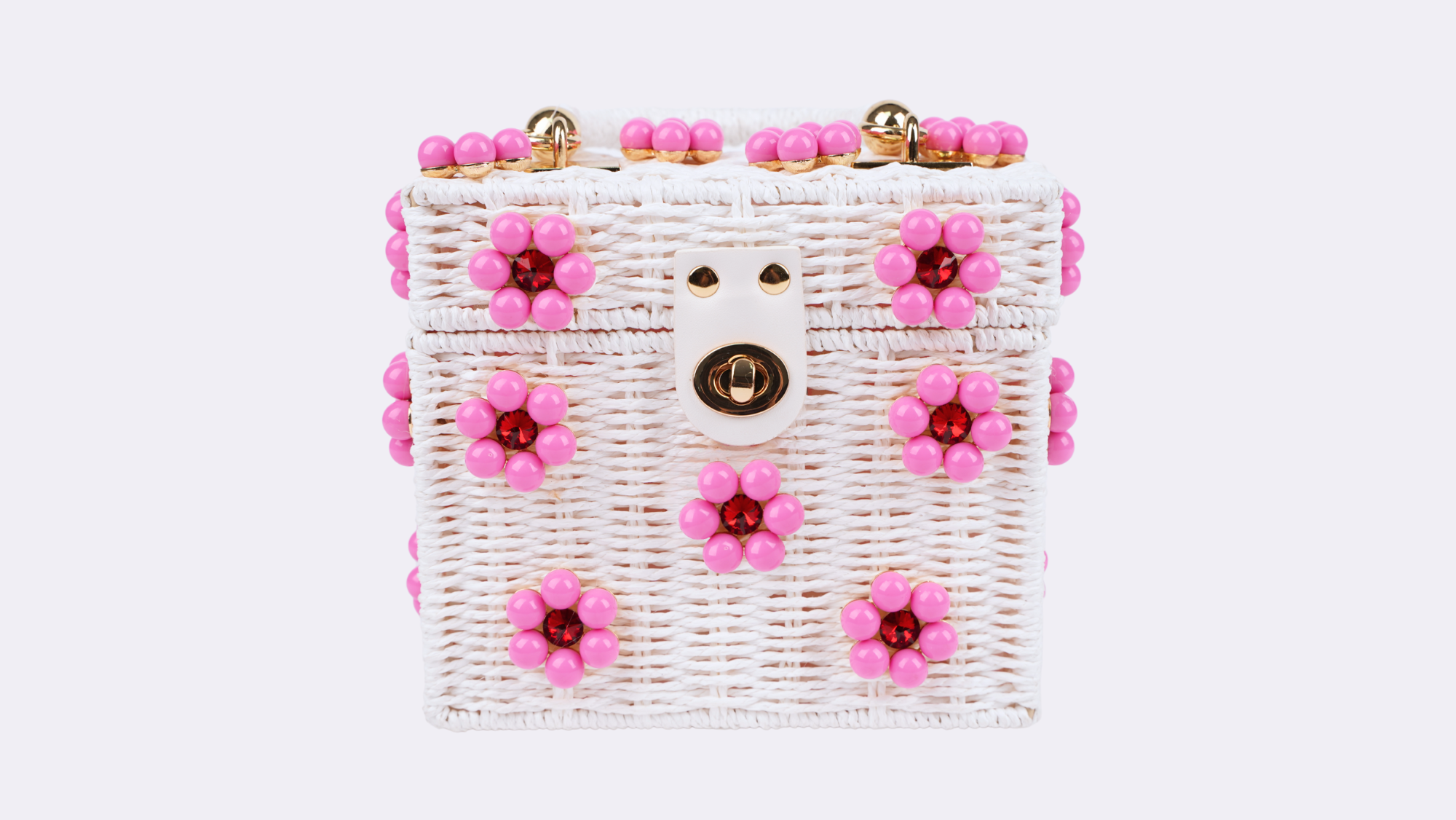 By Jenna Lee - Wholesale Top Handle Bag - Women's - Wicker Bucket Daisy Flower Purse10