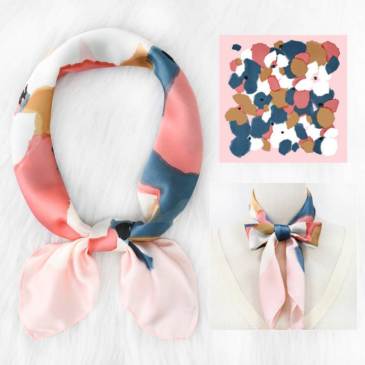 ACCITY - Wholesale Scarf - Women's - 2024 NEW RETRO POLKA DOT COLORBLOCK SQUARE SCARF_CWASC1157