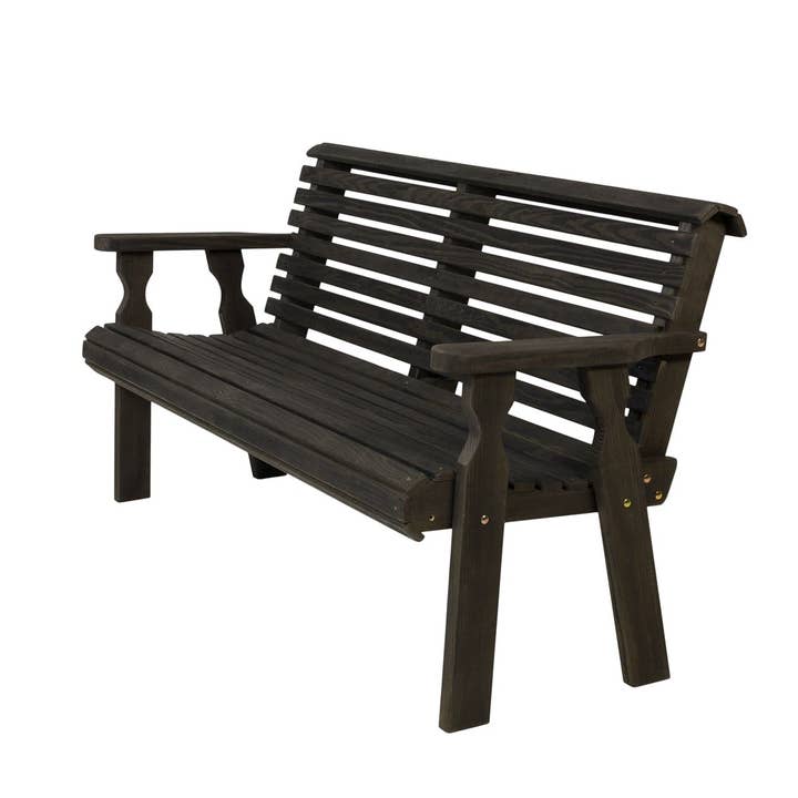 The Porch Swing Company - Wholesale Bench - Amish Casual Roll Back 5 Foot Treated Wood Outdoor Bench7