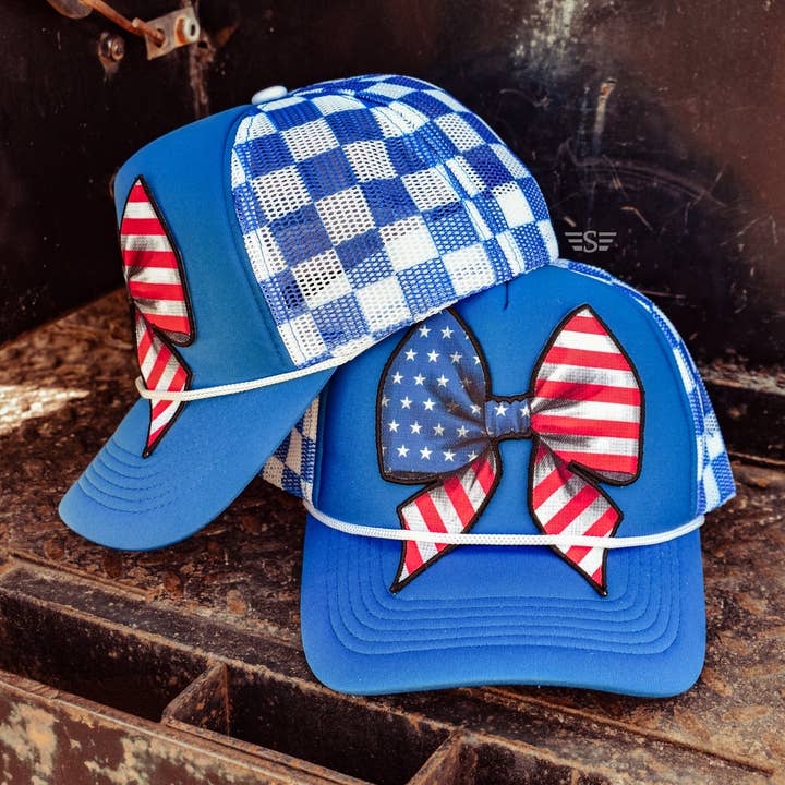 Flying S Company - Wholesale Trucker Hat - Women's - Bow Flag Printed Mesh Trucker Cap
