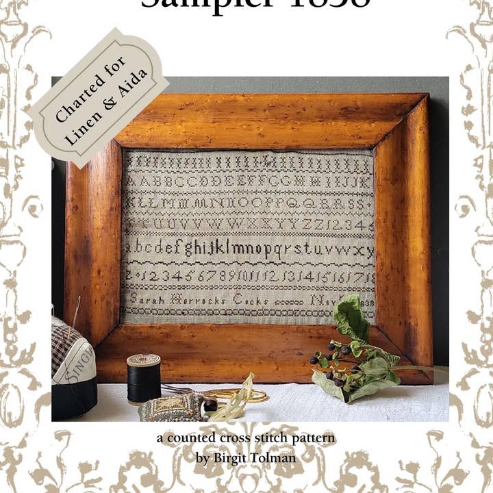 The Wishing Thorn - Wholesale Embroidery/Cross Stitch Supplies - Sarah Horrocks Cocks 1838 Sampler Pattern0