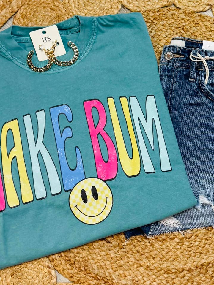 Lake Bum Summer Graphic T-Shirt for wholesale by Juneberry