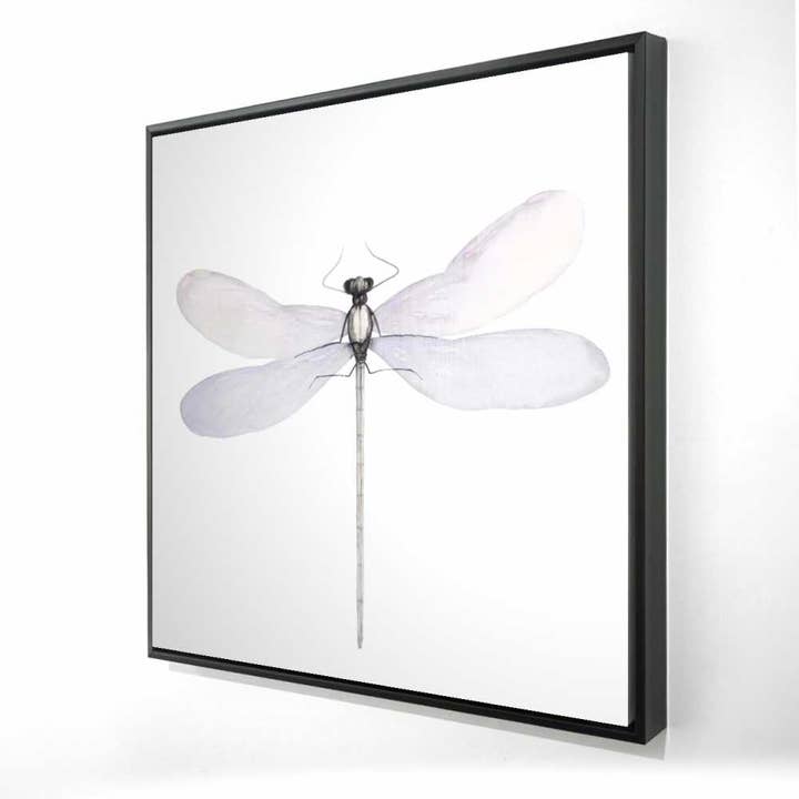 Delicate Libelle Canvas | Minimalistisch Grijs Frame Woondecoratie voor wholesale door BEGIN HOME DECOR