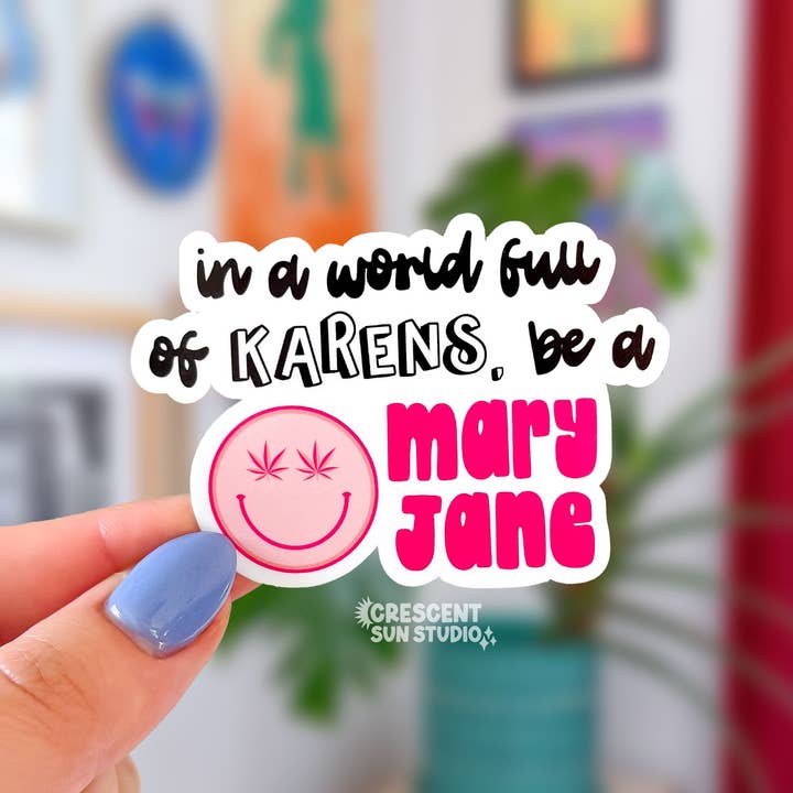 Adesivo Stoner Girl, adesivo Pothead, 420 Dispensary per la vendita all'ingrosso da parte di Crescent Sun Studio