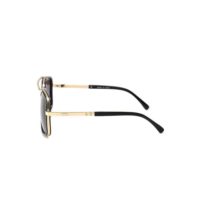 Trio Trading - Wholesale Sunglasses - Men's - Men's Fashion Sunglasses Big Size Rectangle Aviation 12 Pack
