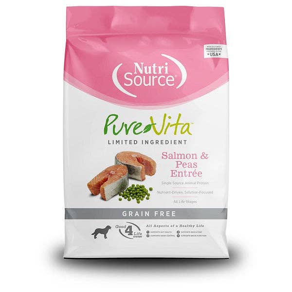 NutriSource Pure Vita au saumon et aux pois pour chiens 25lb pour la vente par La boite à Penny
