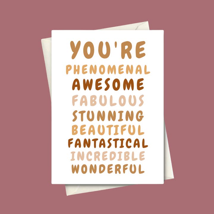 Phenomenal Greeting Card for wholesale by Dahlia Rose Co
