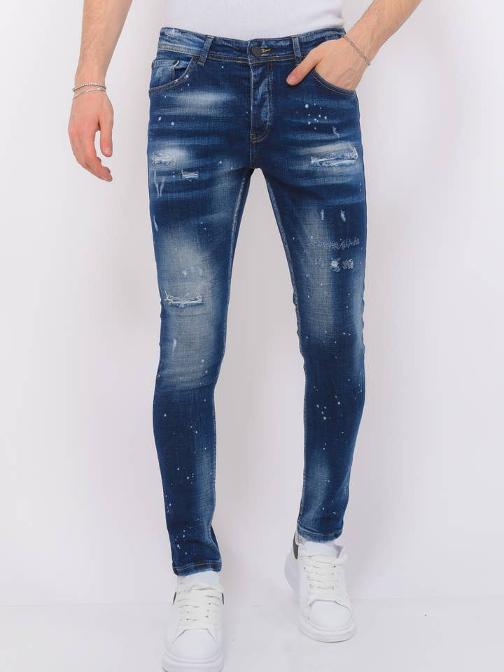 Jeans With Paint Splatter Men’S - Slim Fit -1072 for wholesale by Local Fanatic