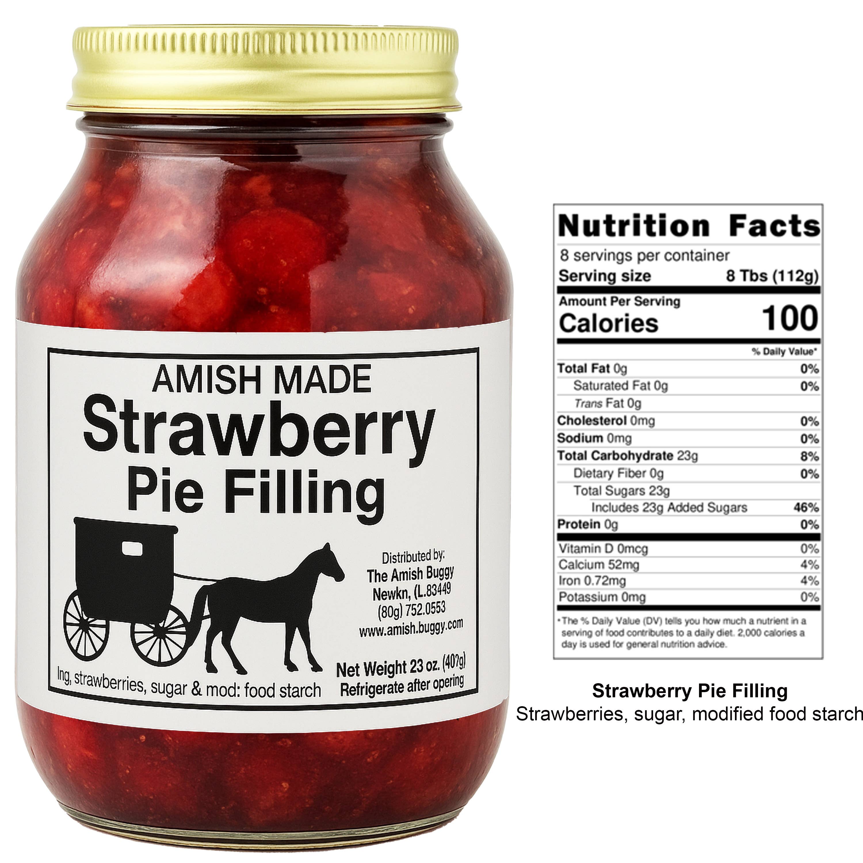Arndt's Fudgery LLC - Wholesale Jam/Jelly - Amish Pie Filling - 32 Oz Jar24