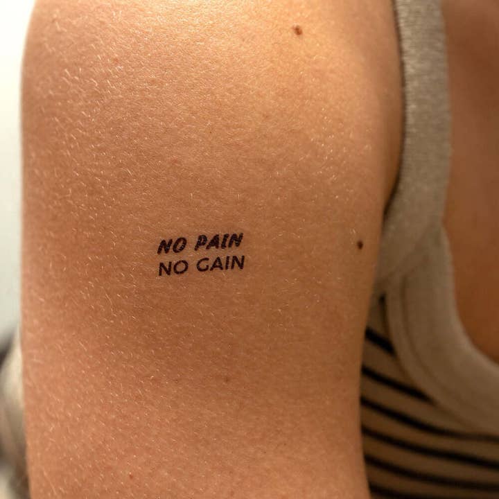 No Pain No Gain Motivational Tattoo for wholesale by MotivInk