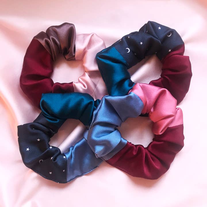 Mille Saisons – wholesale Scrunchie - Women’s – Colour Block Silk Scrunchies- Sewn in the UK5