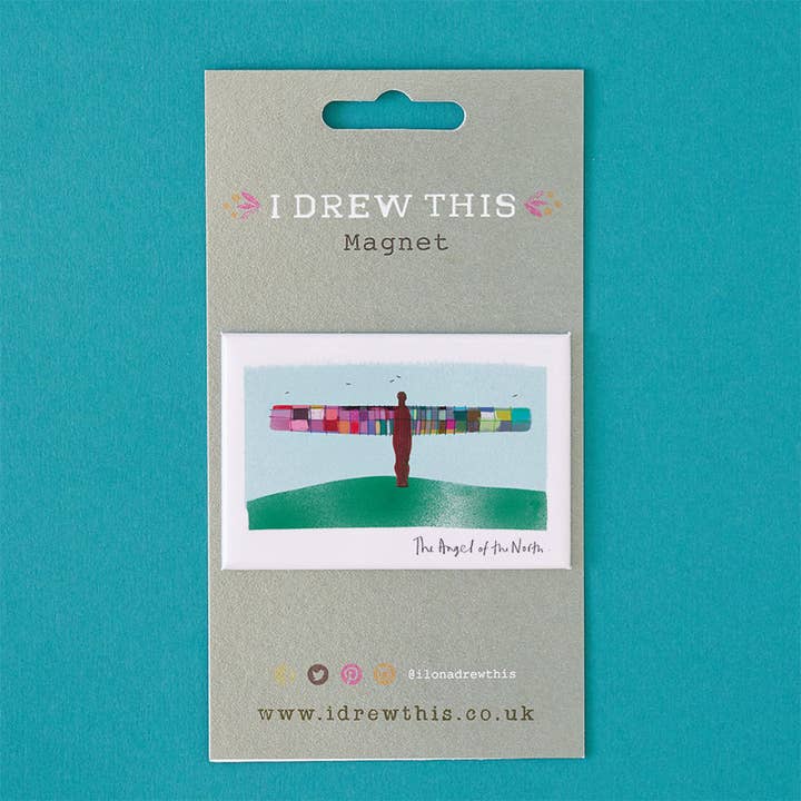Angel of the North Magnet, Newcastle Gift, LMAG030 for wholesale by I Drew This
