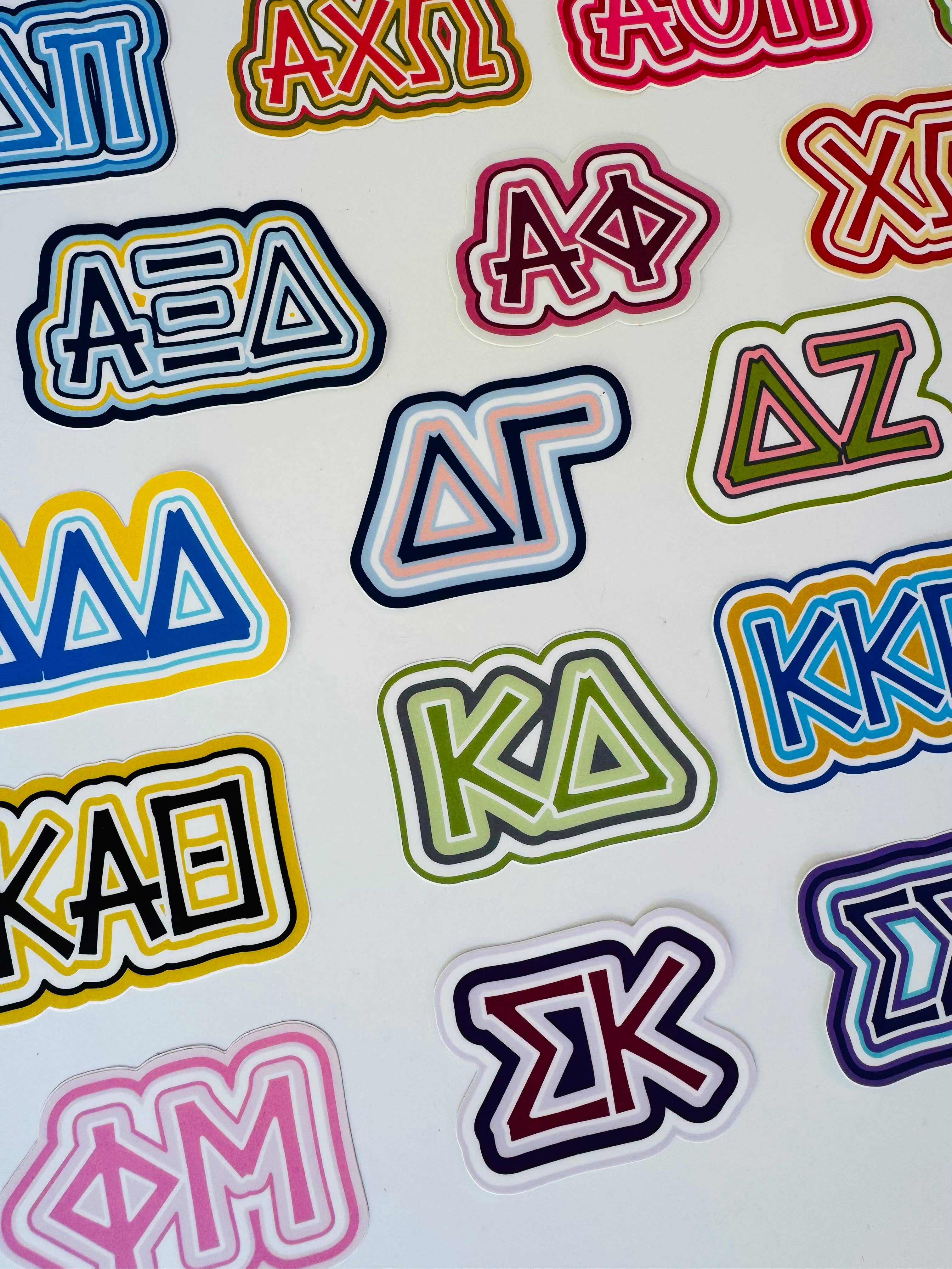 Buttongirl99 - Wholesale Phone & Laptop Stickers - Sorority Greek Letters Colorful Vinyl Decal 2