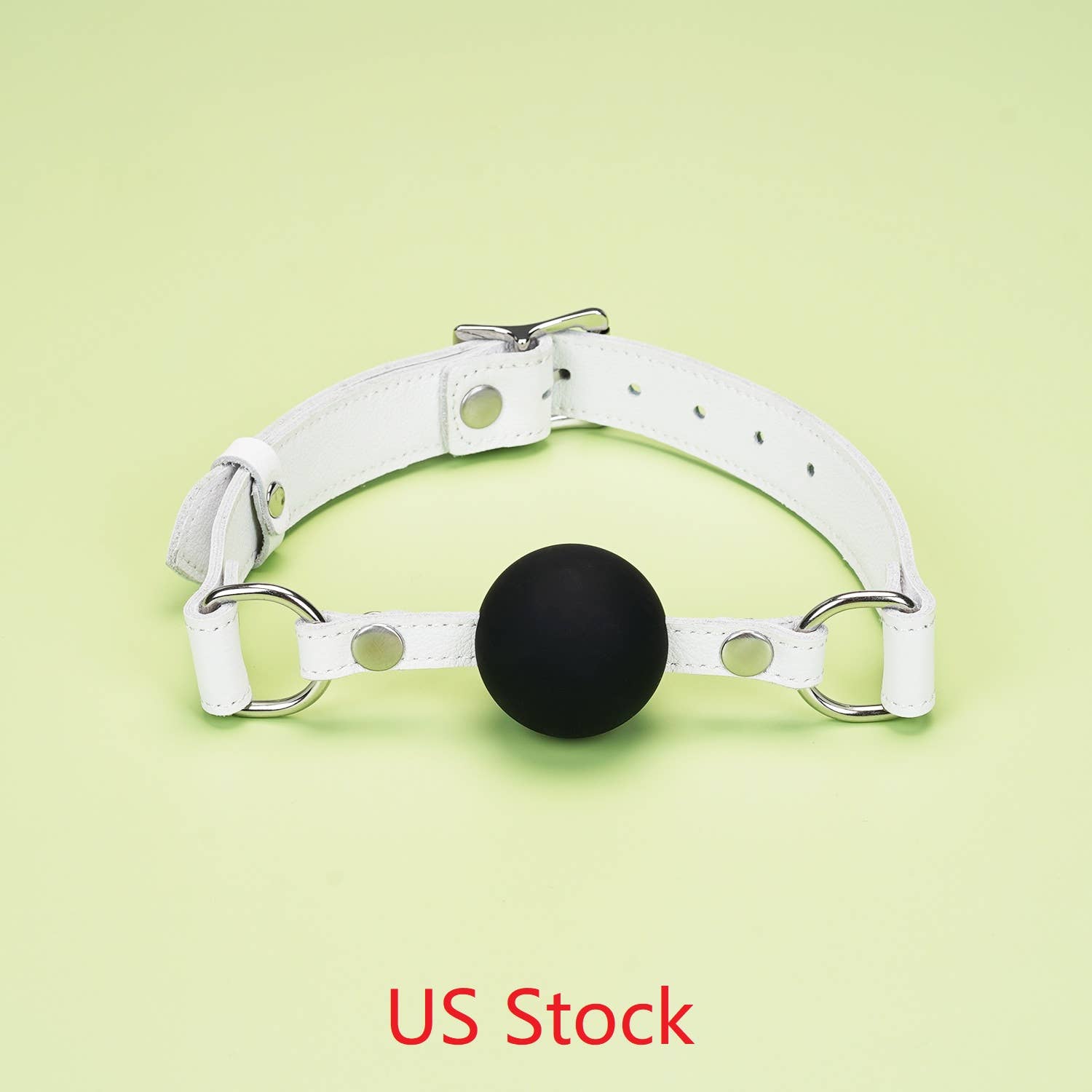 Liebe Seele - Wholesale Sex Toy - Fuji White - Cow Leather Matt Black Silicone Ball Gag0