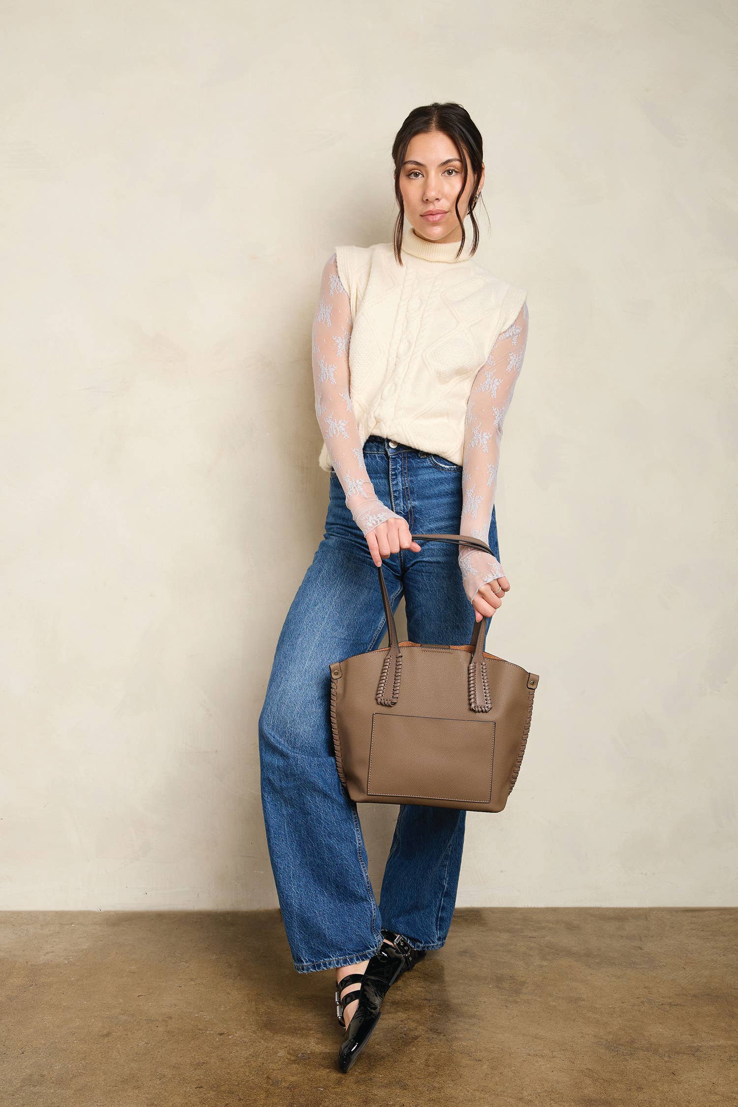 Jen & Co. – wholesale Bärkasse - Dam – M2527 Micah Whipstitch 3-facksväska9