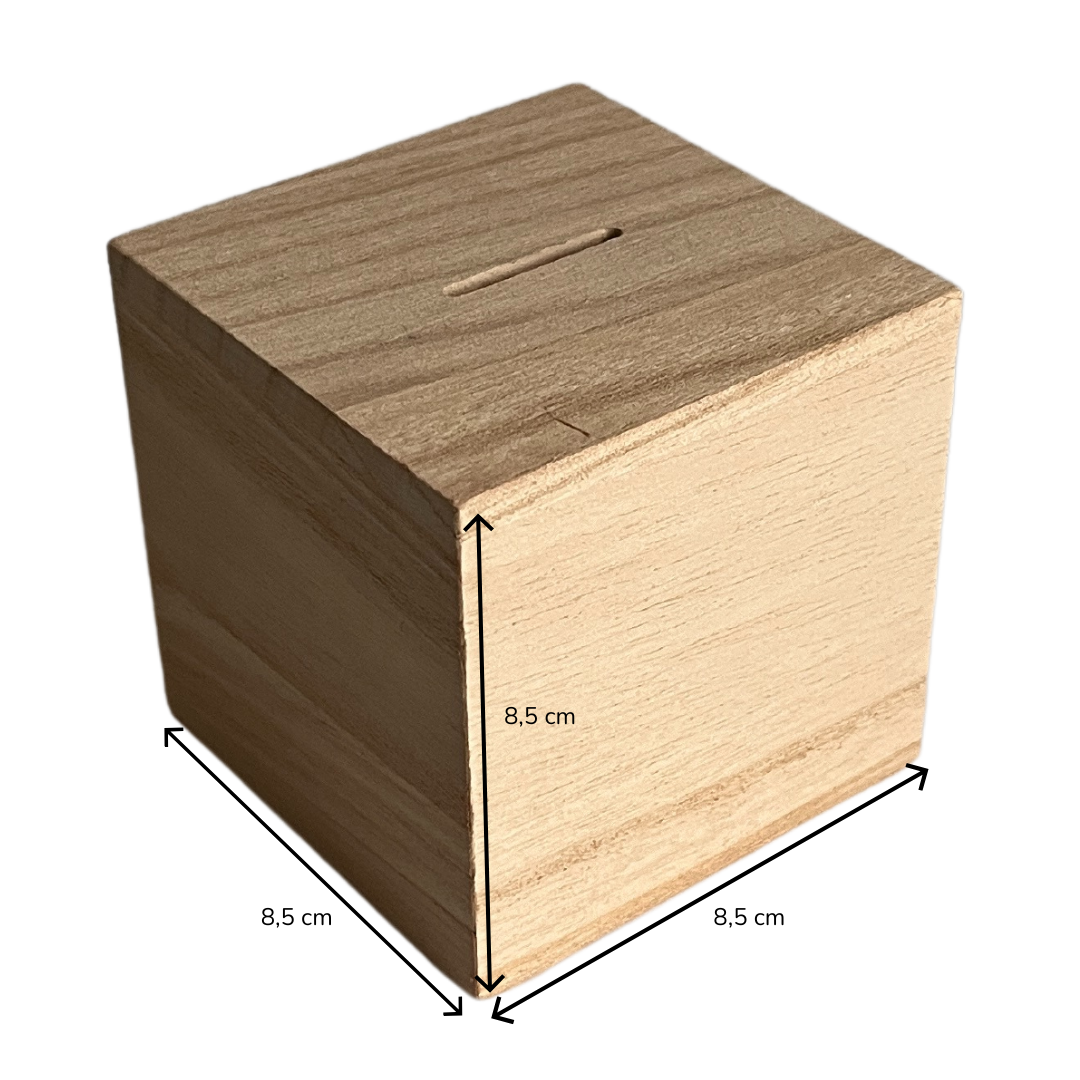 Kinderkoffertjes.nl - Wholesale Money/Piggy Bank - Kids & Baby - Wooden PIGGY BANK cube1