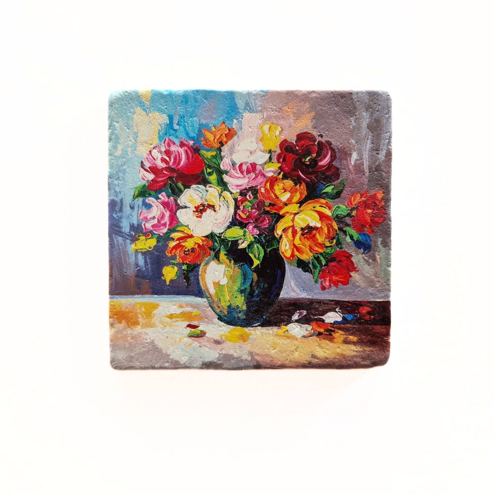 Artige BV - Vendita all'ingrosso Scultura - Fiori in vaso - piastrella in pietra naturale0