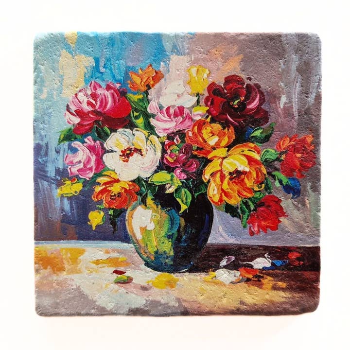 Artige BV - Wholesale Sculpture - Bloemen in vaas - natuursteen tegel0