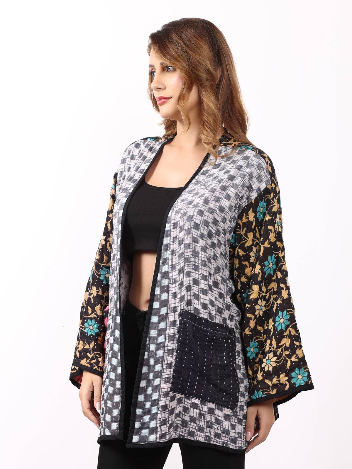 Wevez - Wholesale Jacket - Women's - Women's Kantha Kimono Printed Jacket Wholesale Lot Assorted15