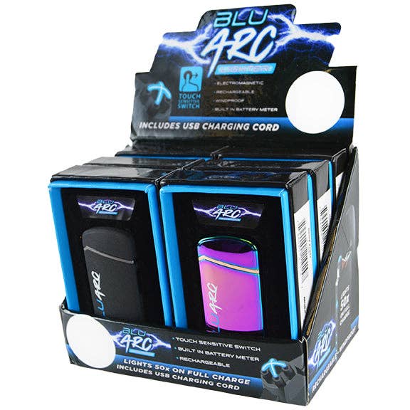 Novelty Brands - Wholesale Lighter - Blu Arc Electric Lighter with USB Cord Boxed - 6/Display0