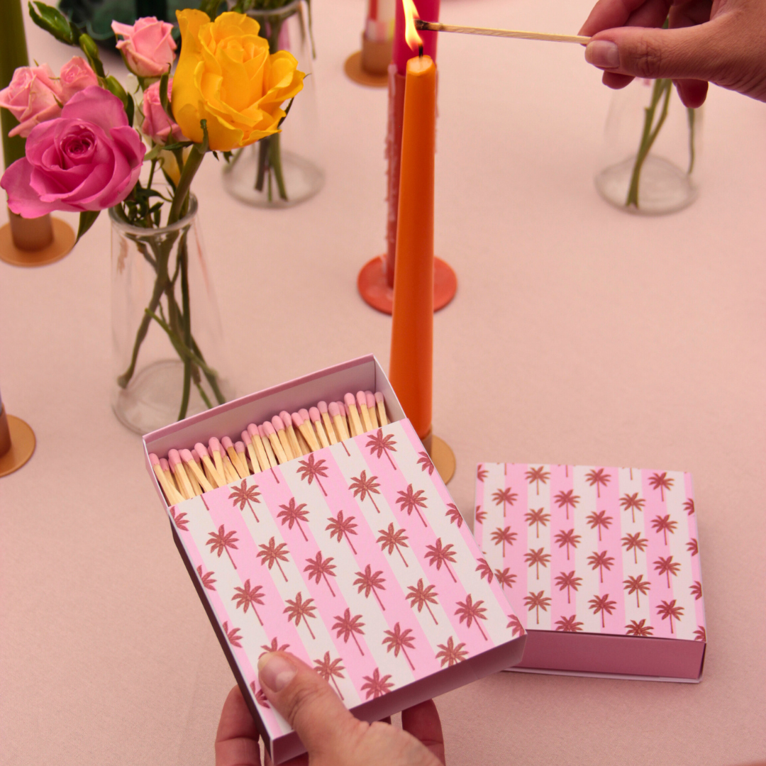 Maddison Ball Creative - Wholesale Matches - Palm Tree Stripe Matches1