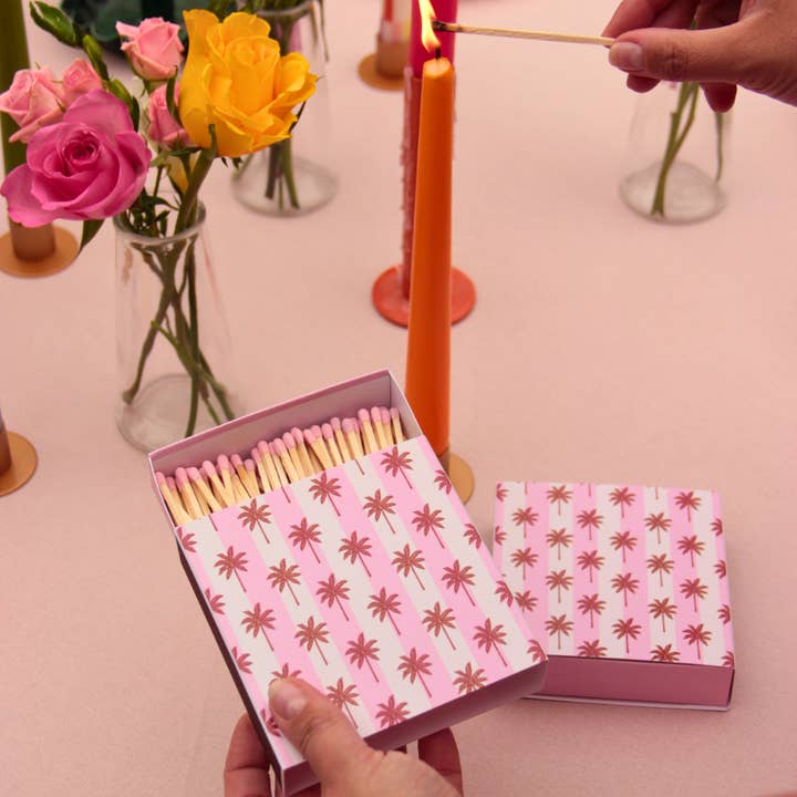 Maddison Ball Creative - Wholesale Matches - Palm Tree Stripe Matches1