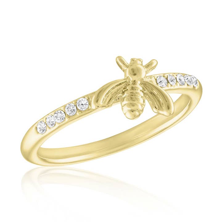 Layers Ring: CZ Bee Gold Ring for wholesale by Center Court