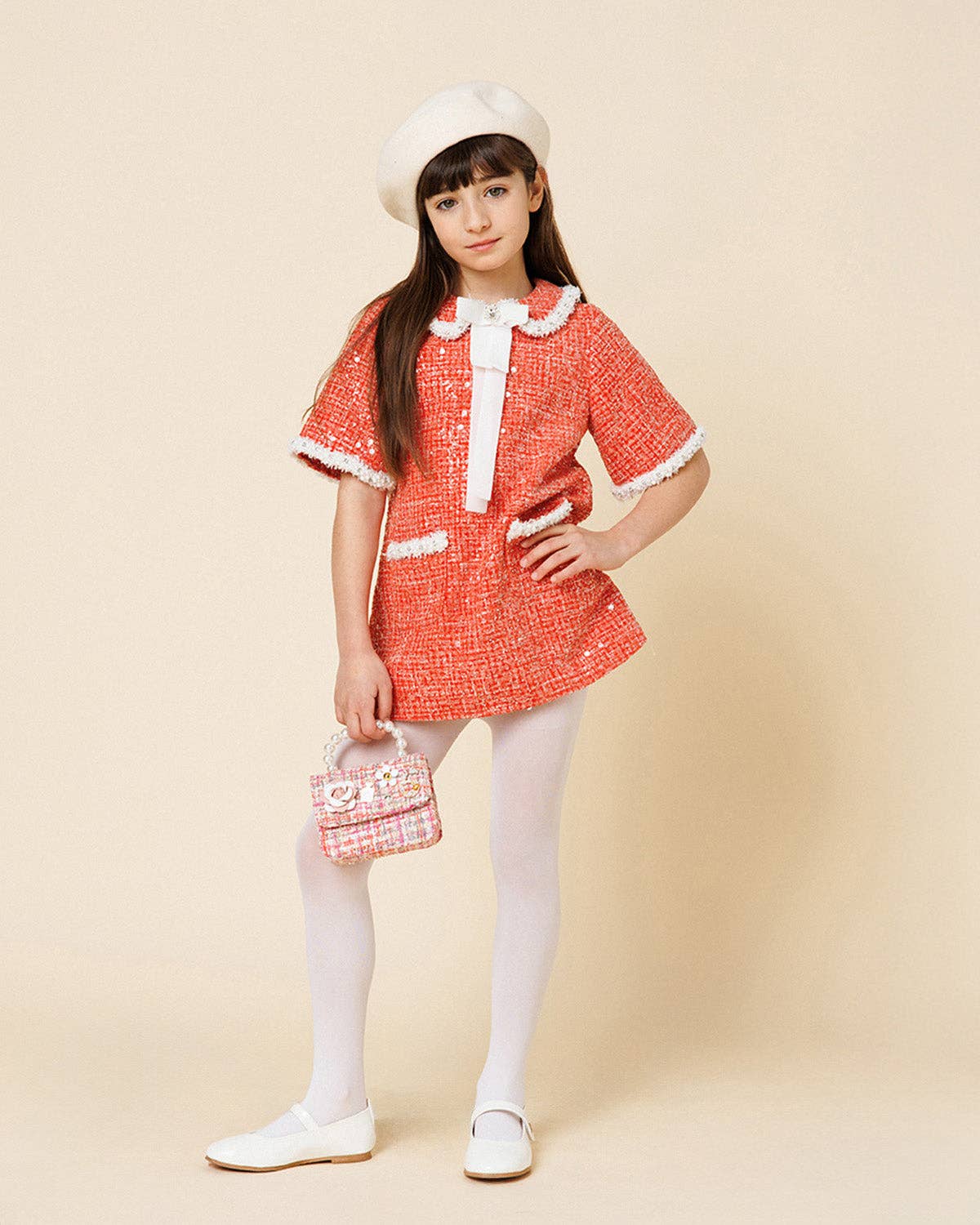 Red Chloe Tweed Garment Dress for wholesale on Faire3