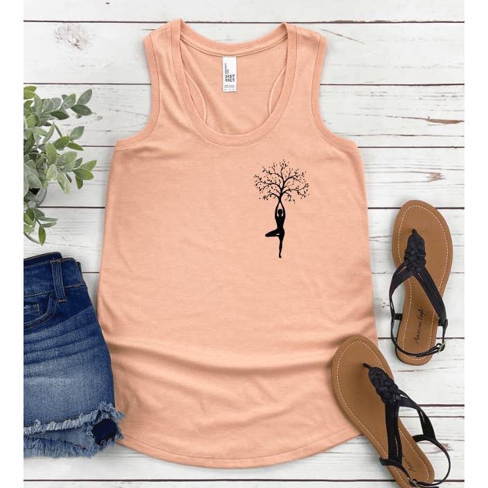 Débardeur Yoga Tree Pose #B5 pour la vente par Tron Tron Graphic Wear