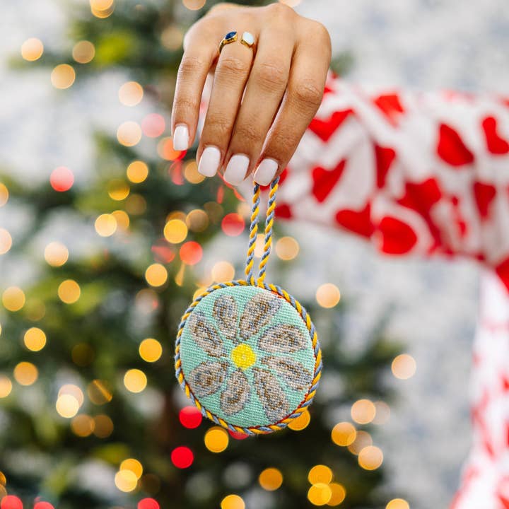 Furbish Studio - Wholesale Ornament - Needlepoint Icon Ornament - Oyster2