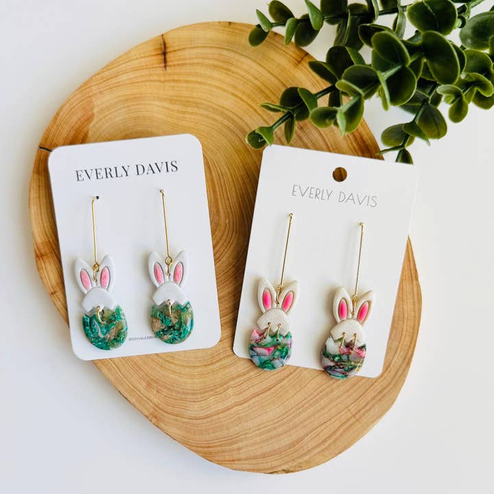 Brincos de Ovo Marmoreado Coelhinho da Páscoa por atacado de Everly Davis Co