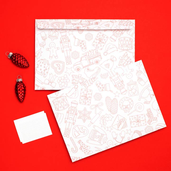 My Pretty Circus - Wholesale Envelopes - Envelopes "Christmas Doodles" - Set of 8 in DIN C57