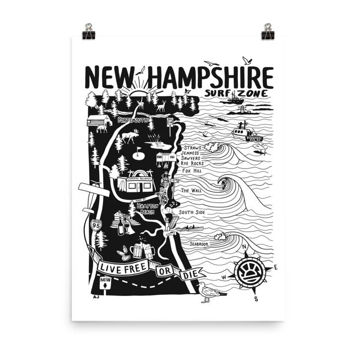 Distant Local - Wholesale Poster - NEW HAMPSHIRE Map Poster