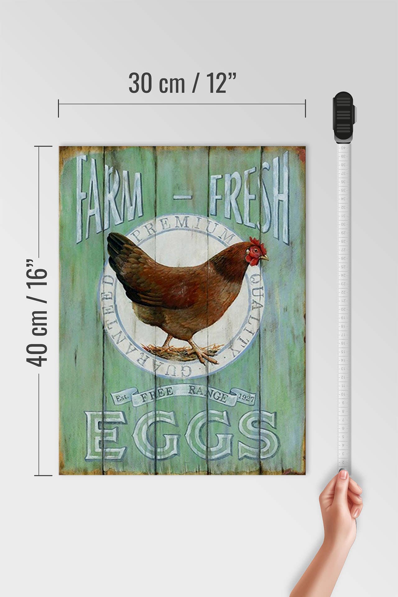 Femer - Wholesale Sign - Wooden sign saying 30x40cm chicken farm fresh eggs free range3