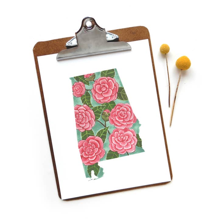 Alabama State Blomst Print for engroshandel hos Sketchy Notions