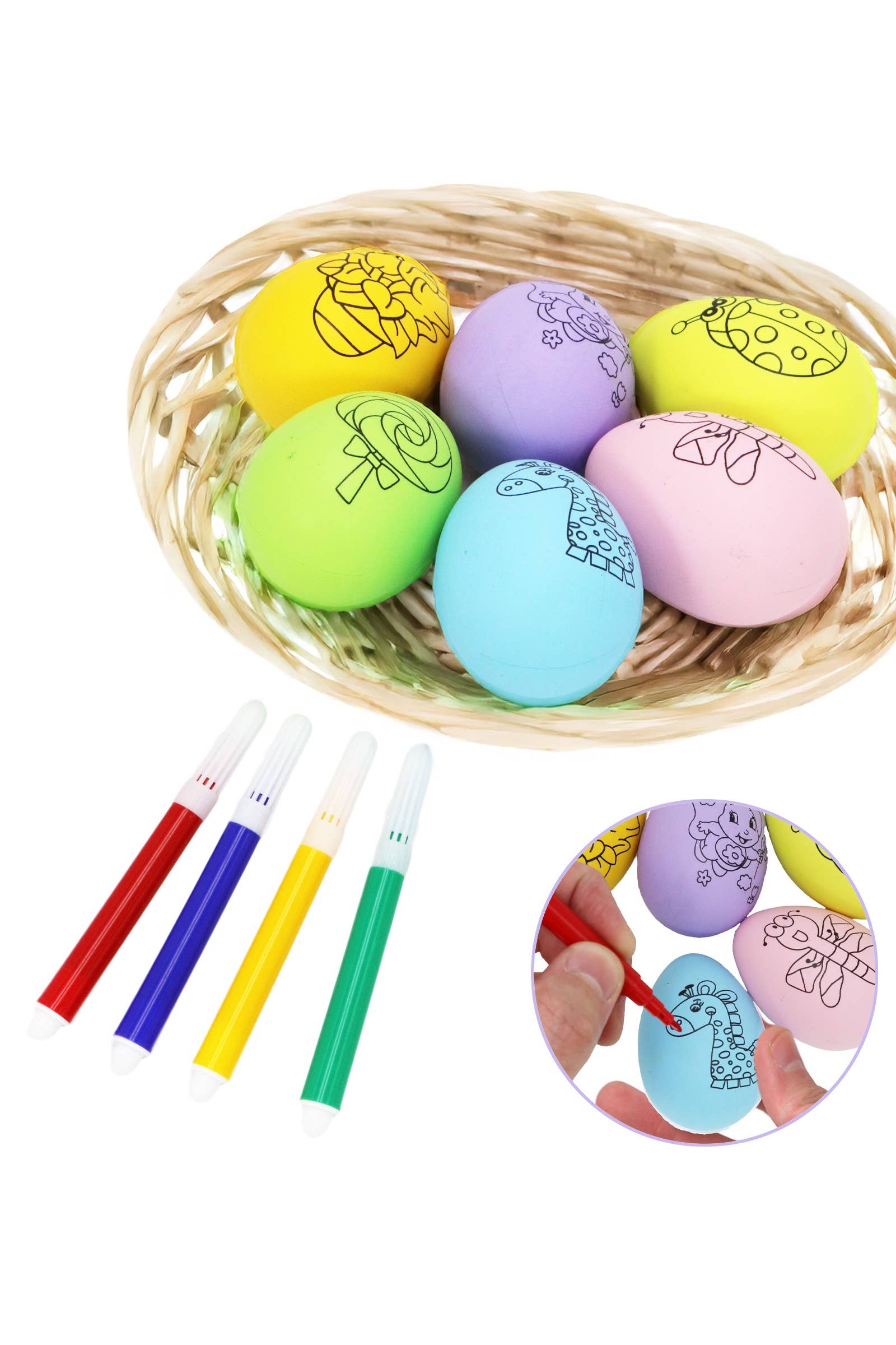 ASSORTI Kit de bricolage pour colorier œufs de Pâques - lot de 6 en vente sur Faire4