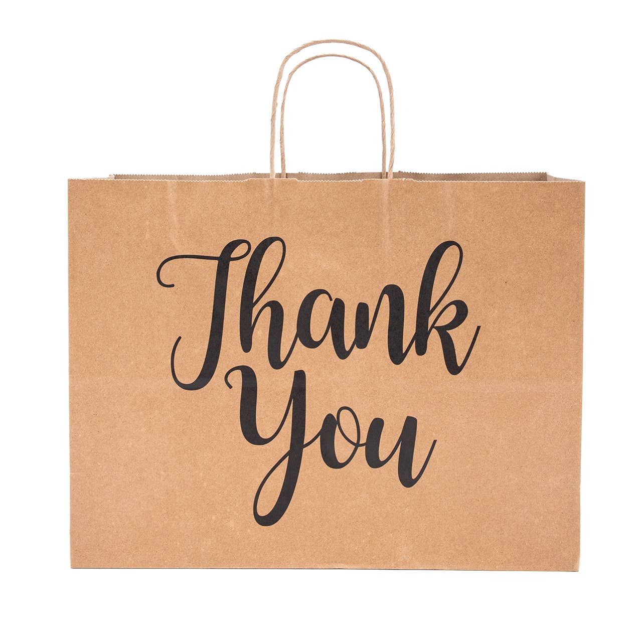 Brown "Thank You" Recycled Kraft Paper Shopping Bags for wholesale on Faire2