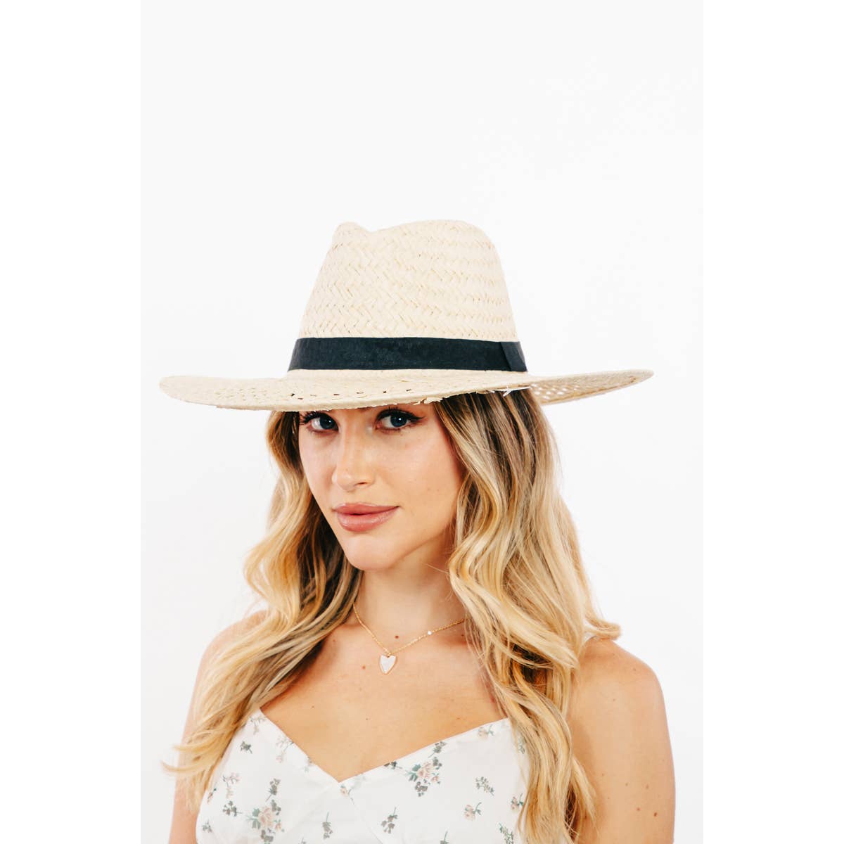 Collections by Fame Accessories - Wholesale Straw Hat - Women's - Basket Weave Straw Sun Hat1