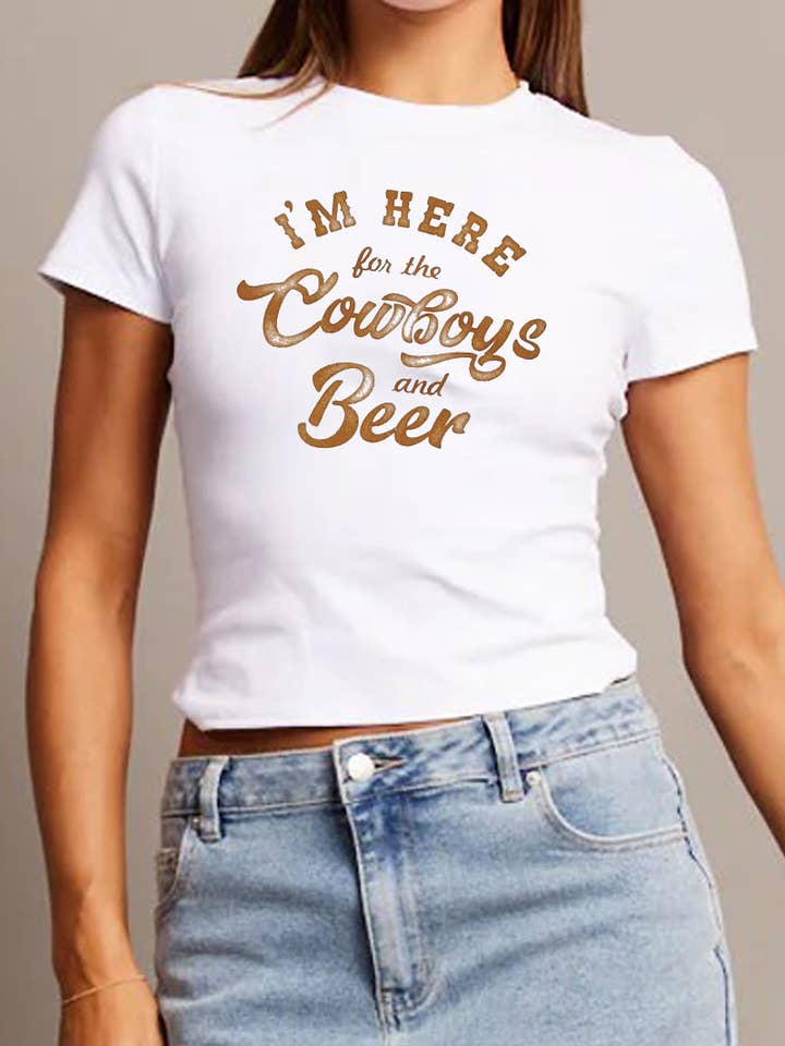 Cowboys Beer Logo Baby Tee-RT8161B-99 for wholesale by CHERIE