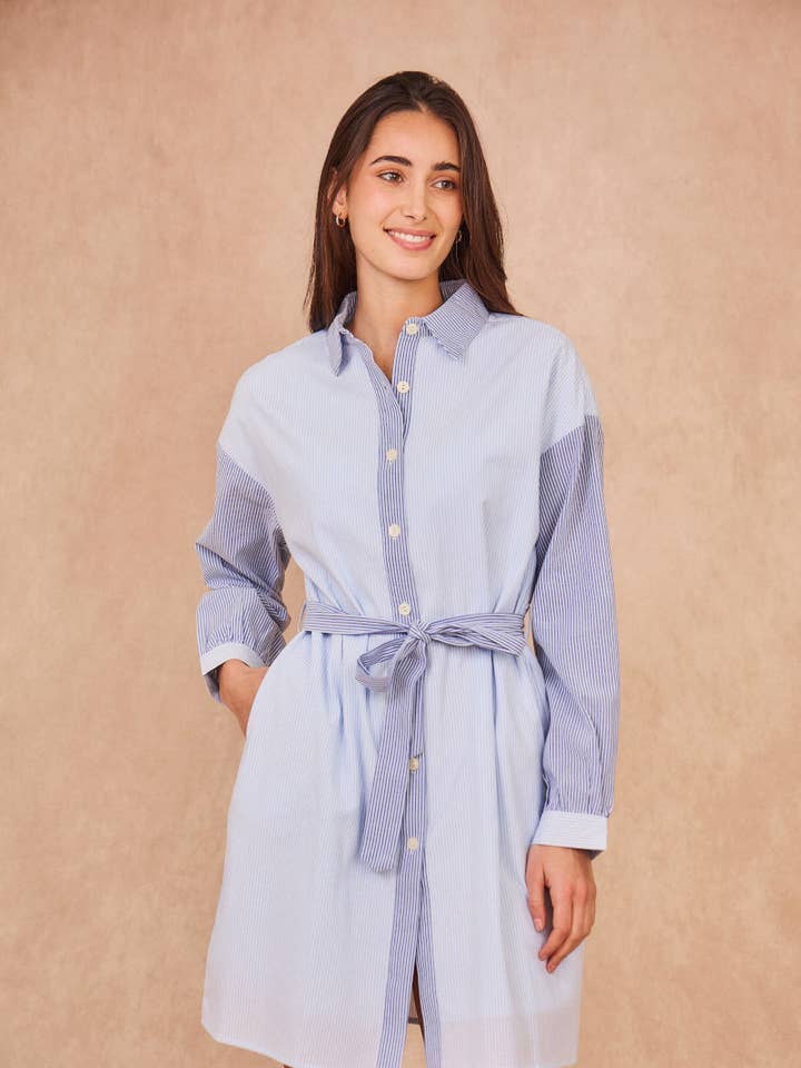 Calie Paris - Wholesale Dress - Women's - DENISETTE Striped Shirt Dress – Effortlessly Chic2