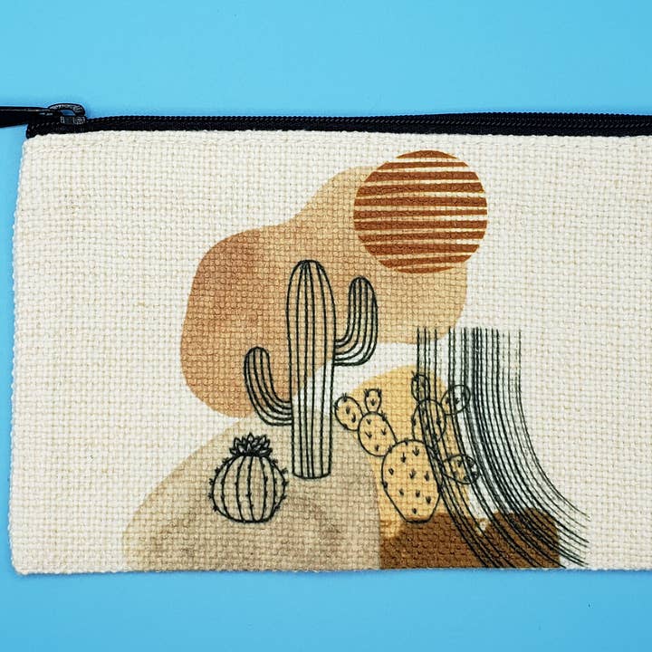 Zippered Coin Purse - Boho Desert Scene - 6" x 3.75" for wholesale by Dyeverse Creations