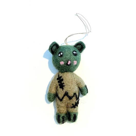 Franky the Zombie Fall Eco Wool Ornament for wholesale by Friendsheep