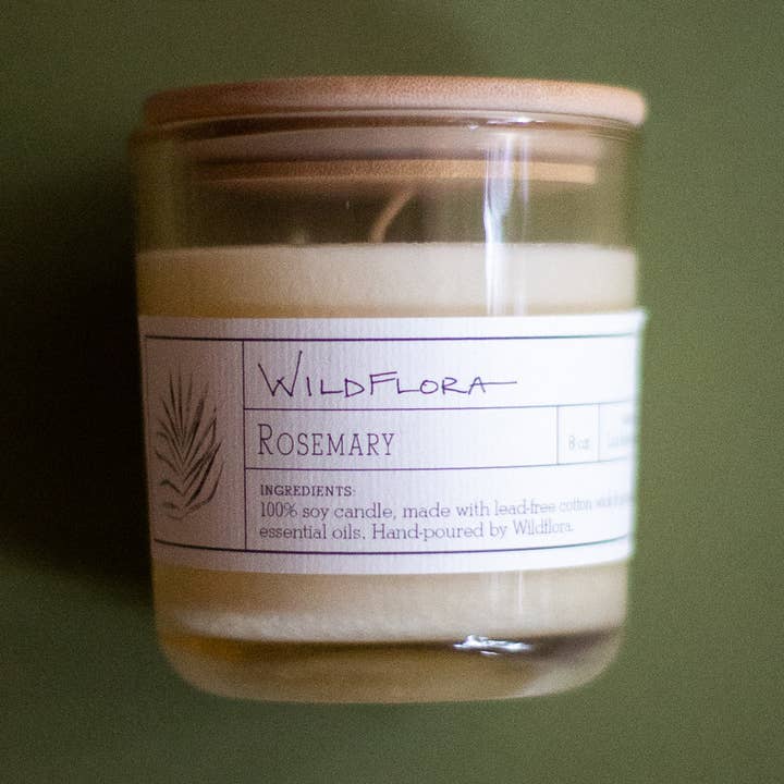 Wholesale WildFlora Hand-Poured Candle: ROSEMARY for wholesale by WildFlora