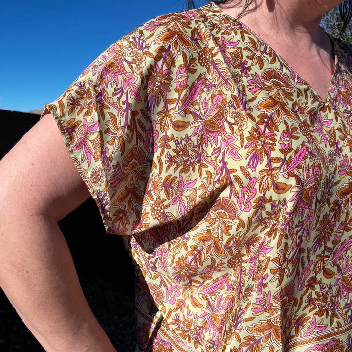 Seeds - Vente Chemisier – femme - Blouse en soie | 100 % soie, motifs uniques, col en V, taille unique6