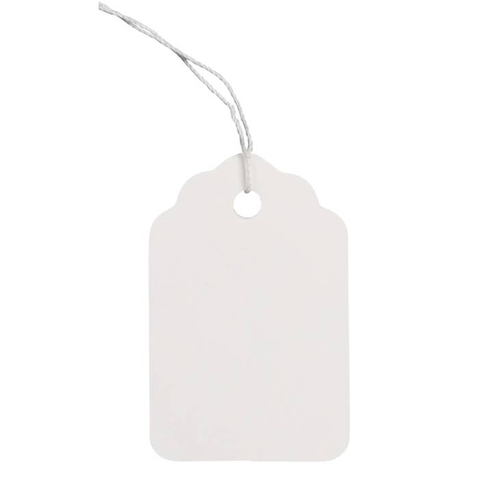 Store Supply Warehouse - Wholesale Retailer Display - Accessories - #4 Strung Merchandise Price Tags - White - Carton of 1,000